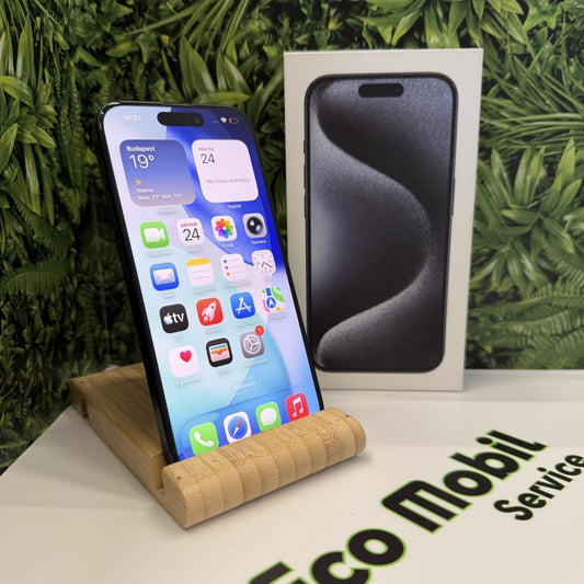 Apple iPhone 15 Pro Kártyafüggetlen 128 GB, 12 hó garancia, Újszerű