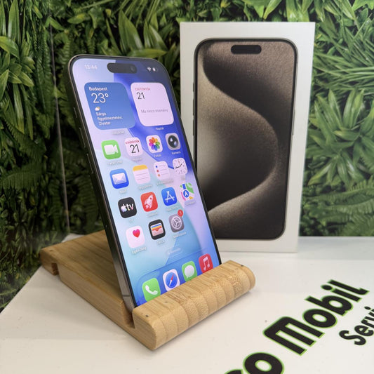 Apple iPhone 15 Pro Kártyafüggetlen 128 GB, 12 hó garancia, Újszerű