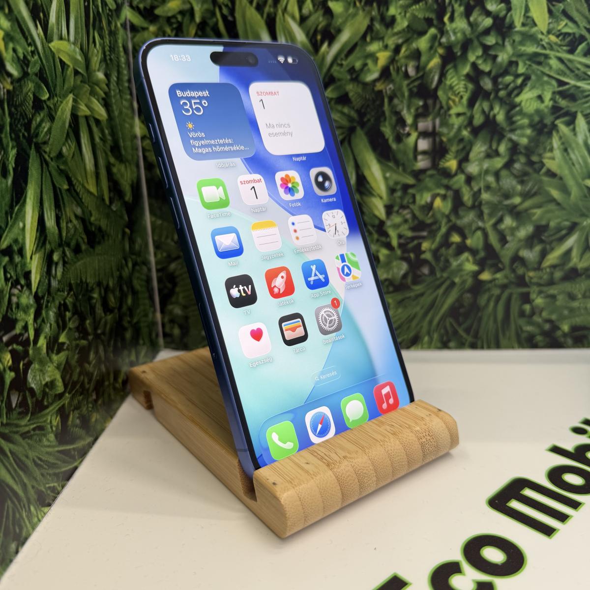 Apple iPhone 16 Plus Kártyafüggetlen 128 GB, 12 hó garancia, Újszerű