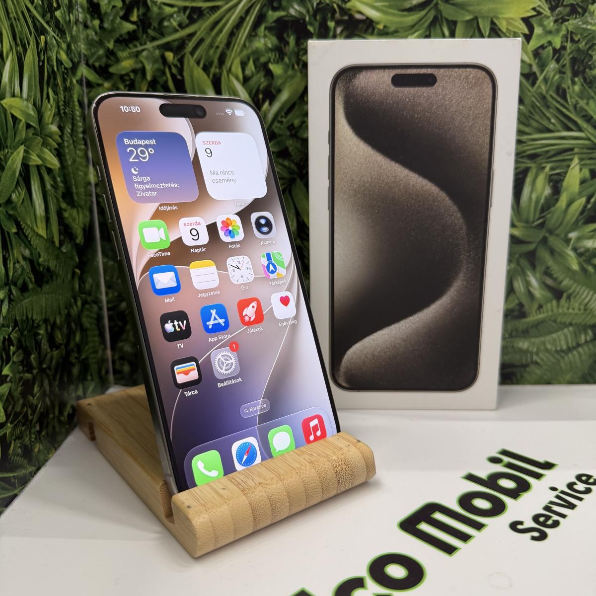 Apple iPhone 15 Pro Max Kártyafüggetlen 256 GB, 12 hó garancia, Újszerű