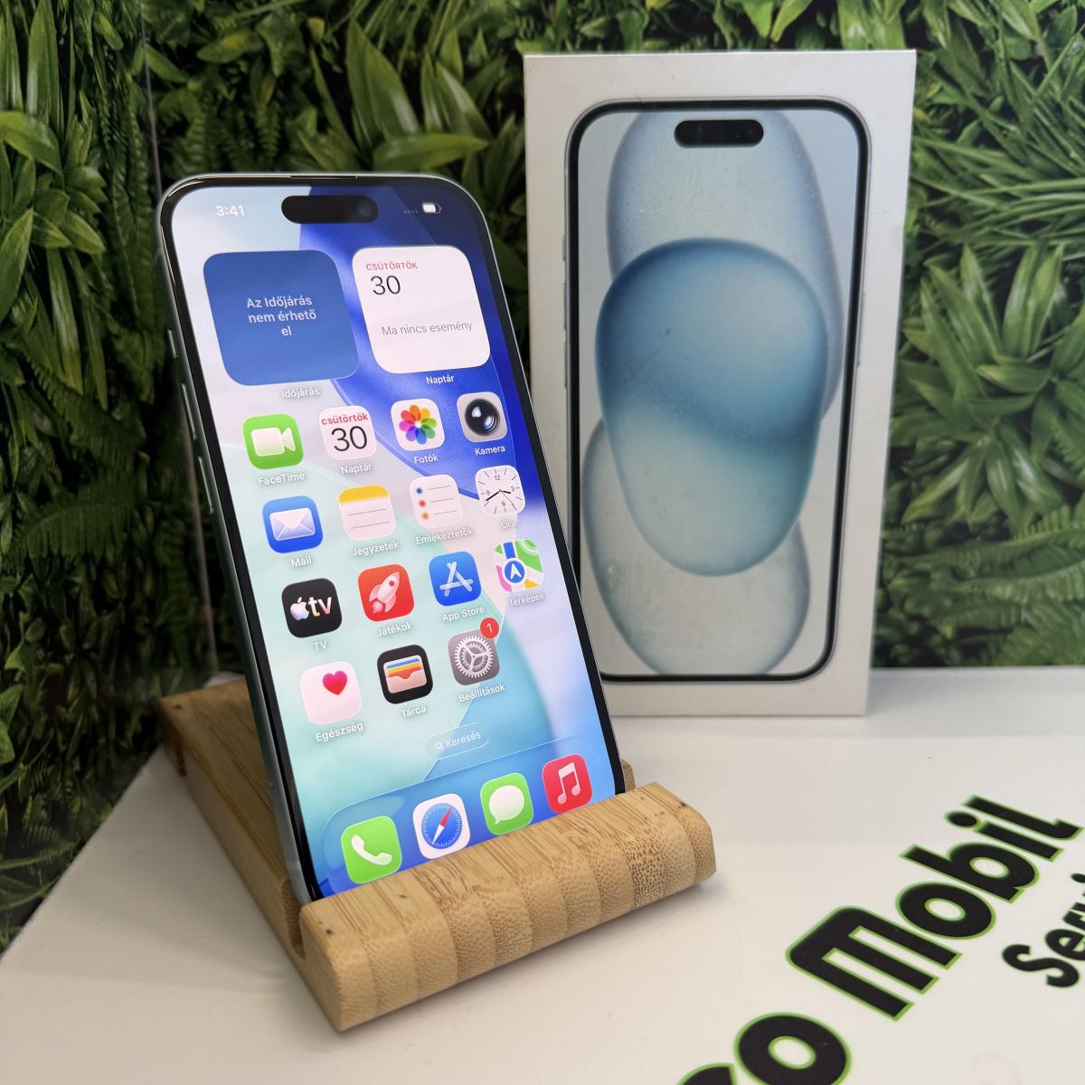 Apple iPhone 15 Kártyafüggetlen 128 GB, 12 hó garancia, Újszerű