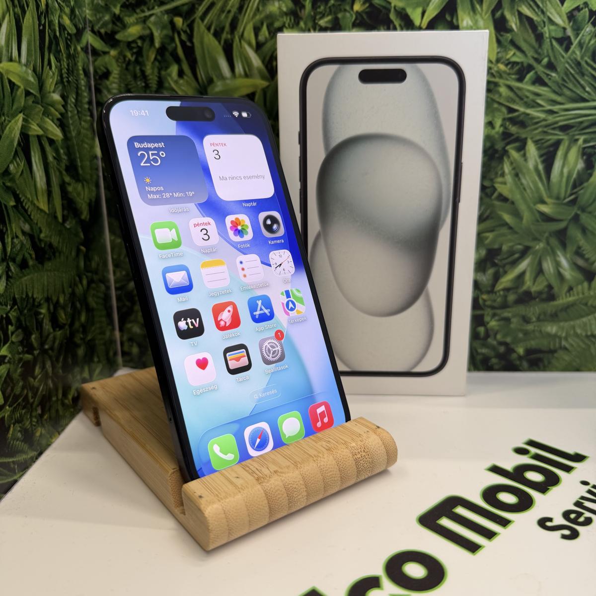 Apple iPhone 15 Kártyafüggetlen 128 GB, 12 hó garancia, Újszerű