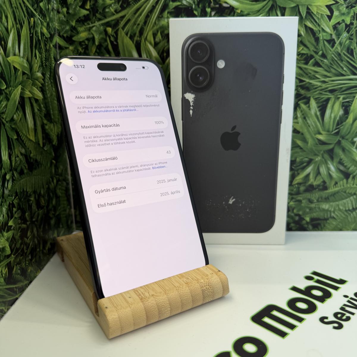 Apple iPhone 16 Plus Kártyafüggetlen 128 GB, 12 hó garancia, Újszerű