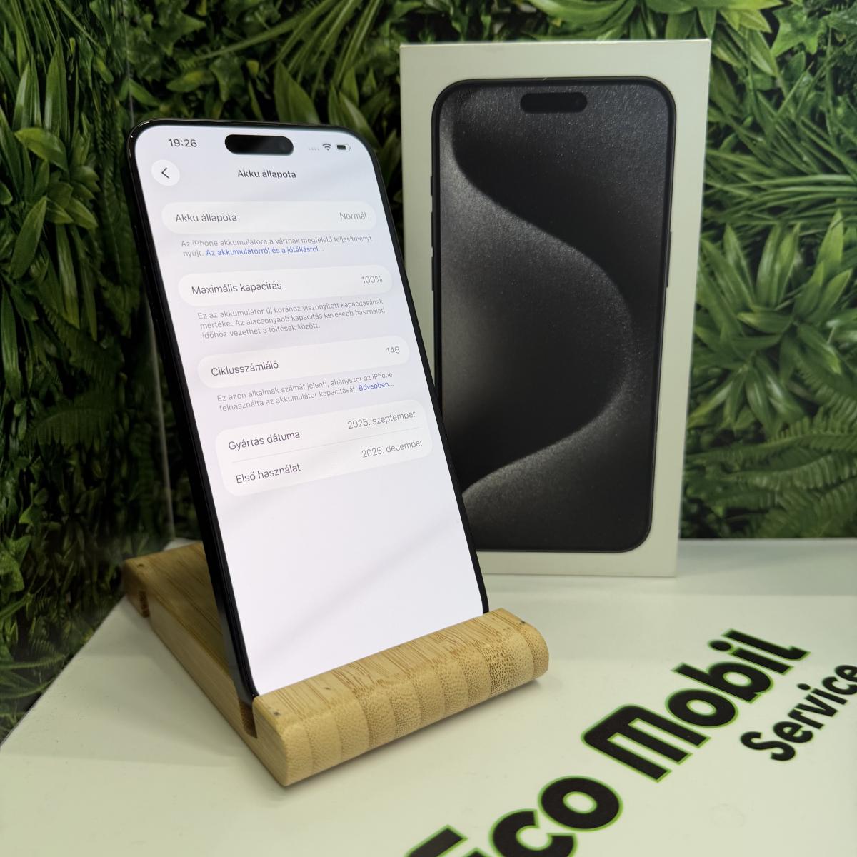 Apple iPhone 15 Pro Max Kártyafüggetlen 256 GB, 12 hó garancia, Újszerű