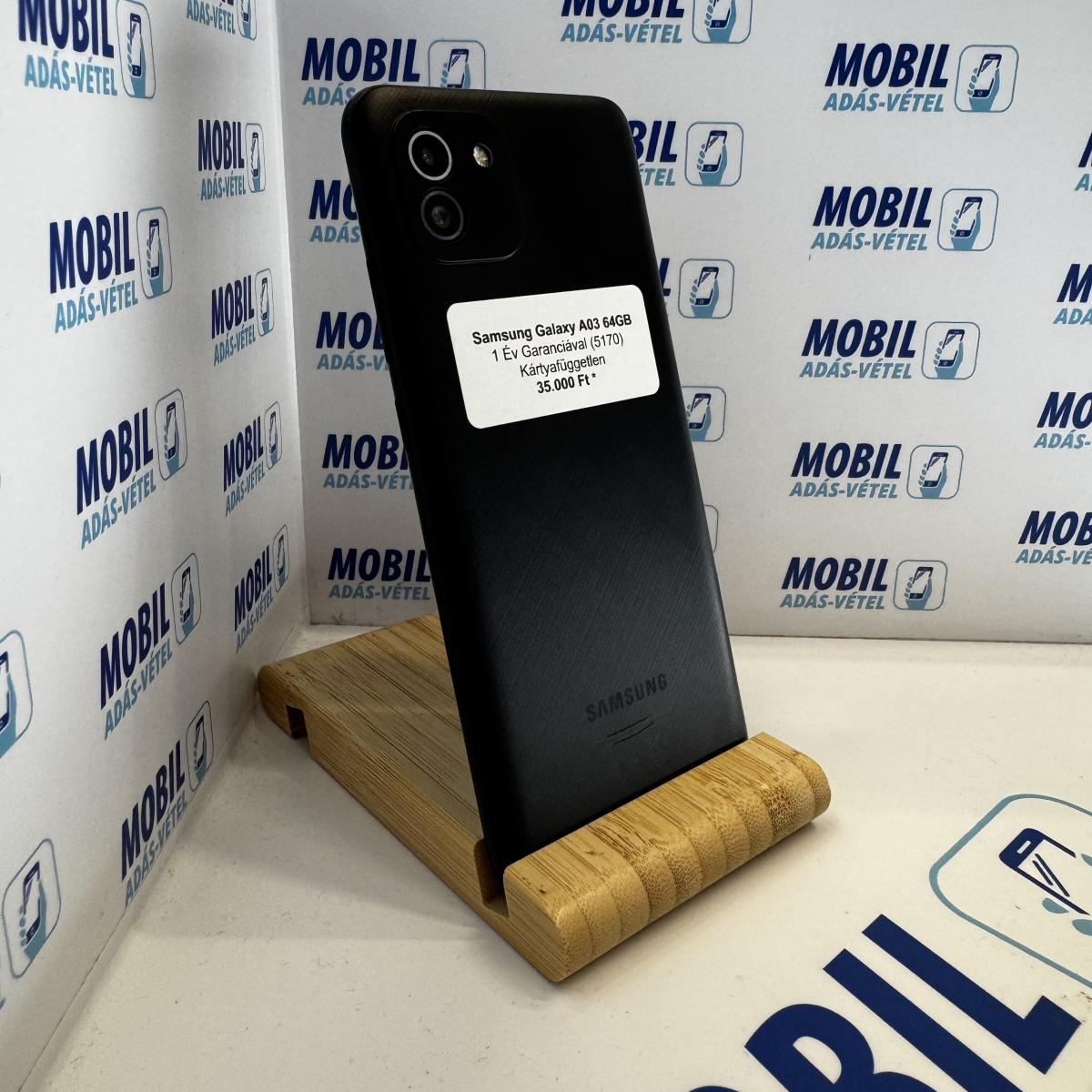 Samsung Galaxy A03 Kártyafüggetlen 64 GB, 12 hó garancia, Normál
