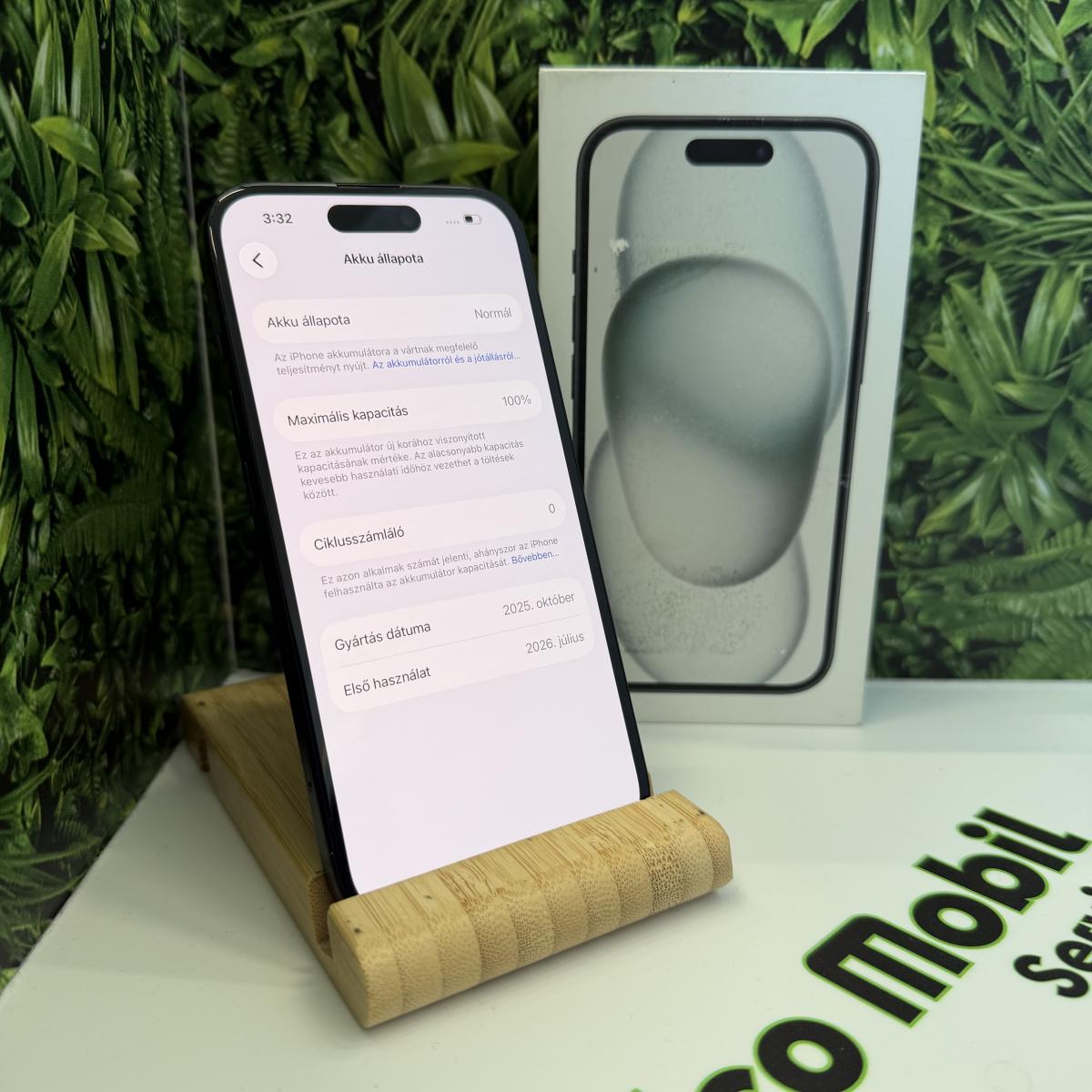 Apple iPhone 15 Kártyafüggetlen 128 GB, 12 hó garancia, Újszerű